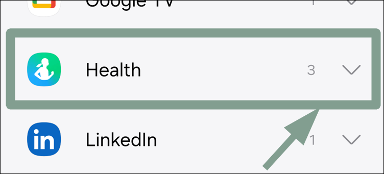 Healthメニュータップ場所